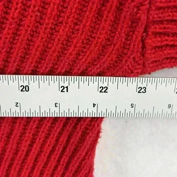 Style & Co Women’s Sweater Sz Large Red Chunky Cotton Blend  Christmas Holiday - Picture 6 of 7